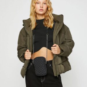 Inflatable Jacket Hooded Pocket Detailed
