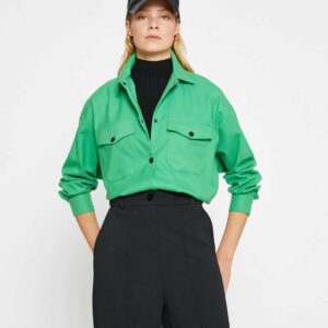 Long Sleeve Shirt Pocket Snap Fastener