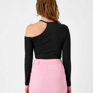 Crop T-Shirt Long Sleeve Window Detailed