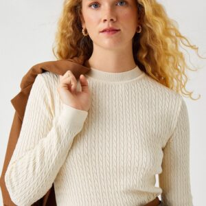 Knitted Detailed Sweater Cream