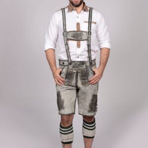 Trachten Short Mens Lederhosen Shaded Grey