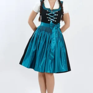 Luxury Elegant Black Midi Dirndl Dress