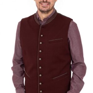 Red Velvet Traditional German Waist Coat
